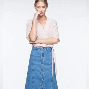 Ya Ya Womens  White Side Knot Assent Short Sleeve Top Blouse US 10 NWOT